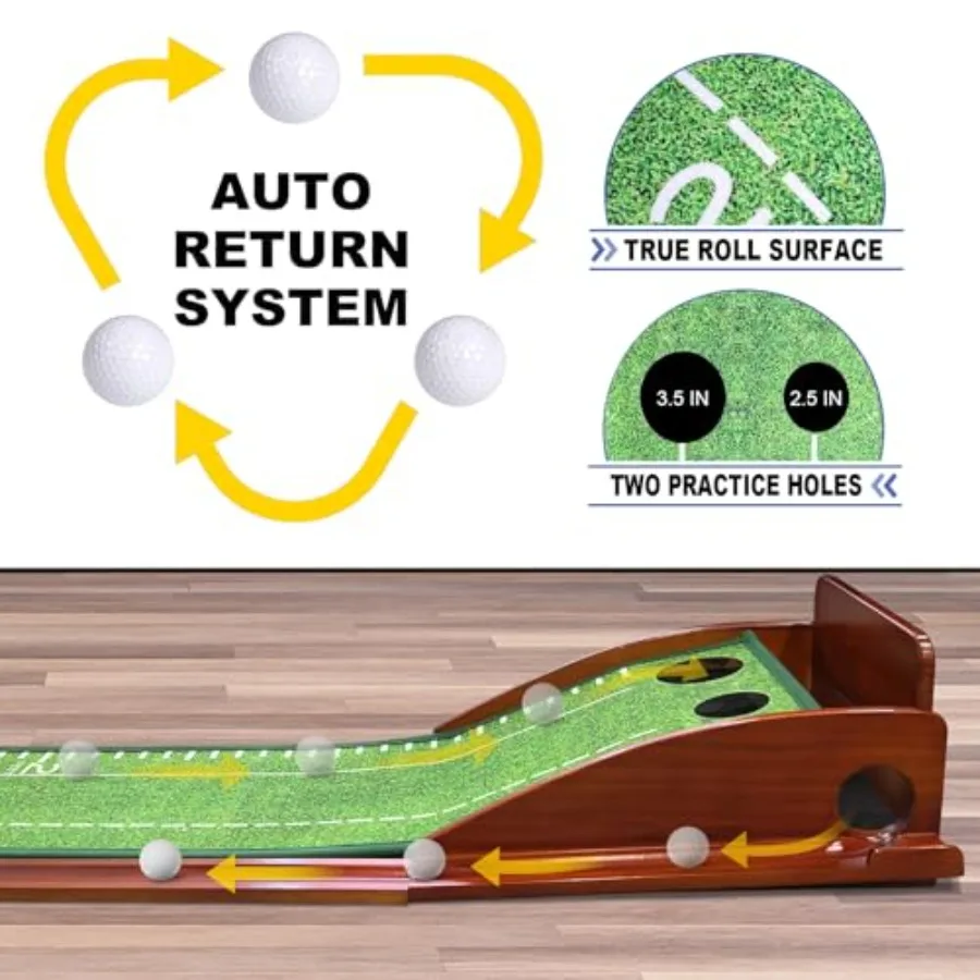 Indoor Putting Green con palla Ritorno Attrezzatura per allenamento pratica golf Tappetino per Home Office 2025 Compatto e portatile De