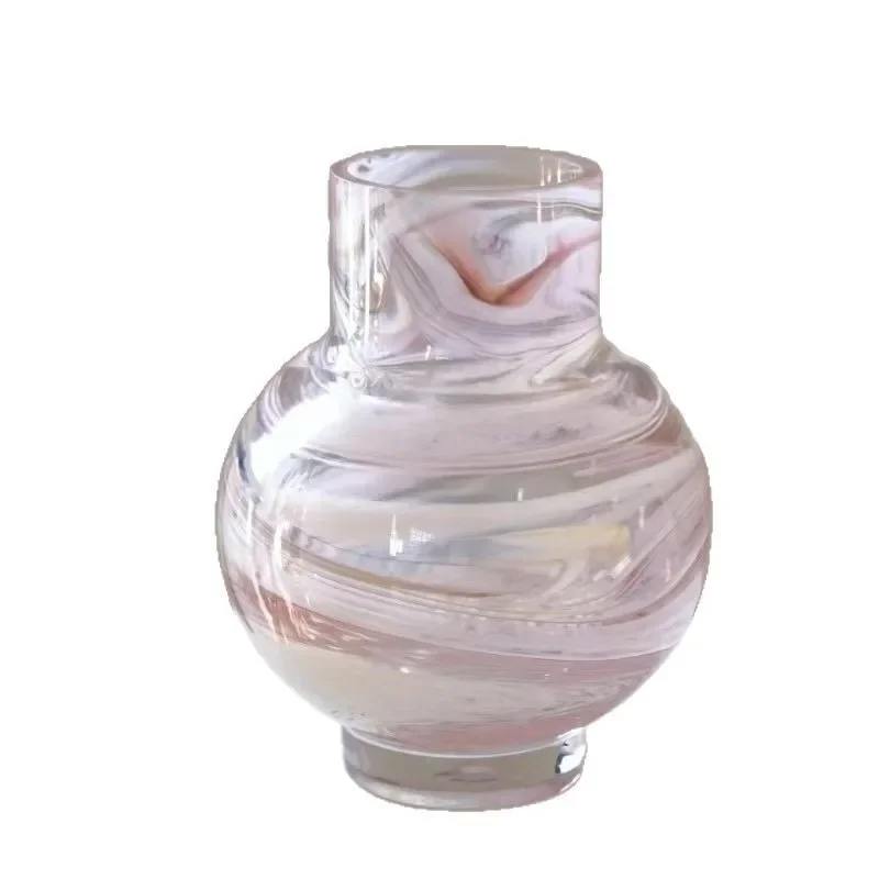 

Medieval vase pink cloud pattern desktop glazed small vase home glass flower arrangement pole