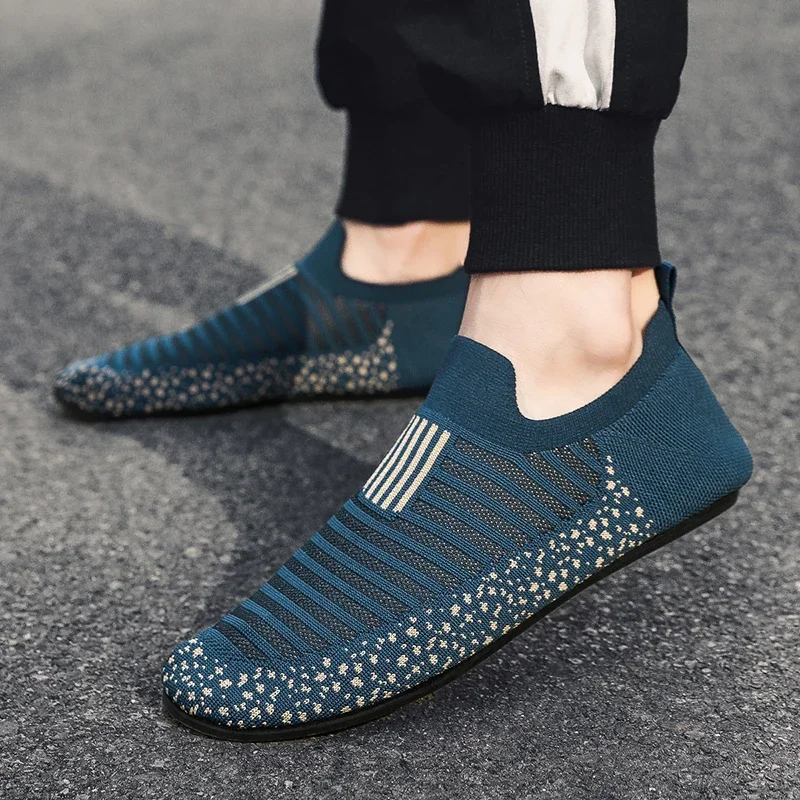 

YRZL/мужские лоферы высокого качества с дышащей сеткой, повседневная черная, синяя обувь, легкая прогулочная нескользящая обувь для мужчин