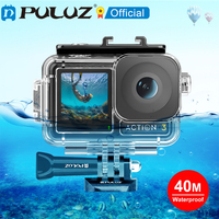 PULUZ 40m for DJI Osmo Action 4 3 Underwater Waterproof Housing Diving Case Cover with Cold Shoe & Buckle Basic Mount & Screw