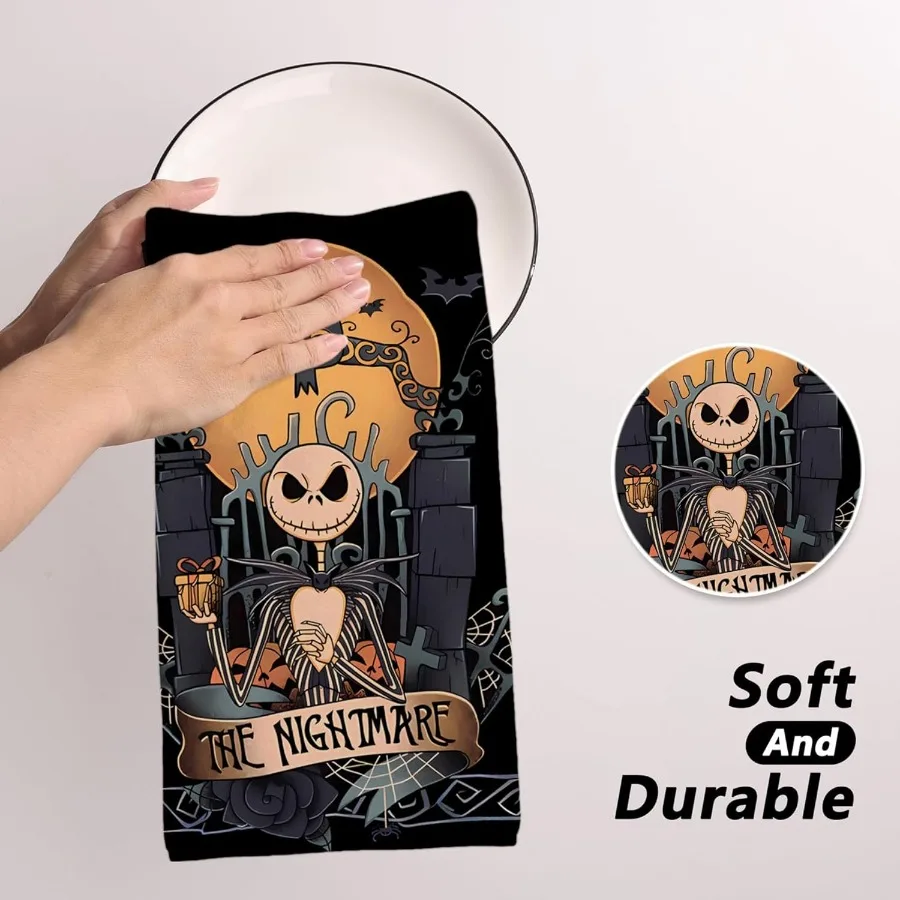 مناشف المطبخ للهالوين، مناشف الأطباق، ديكور قوطي، يوم الموتى، زينة الهالوين للحفلات المنزلية