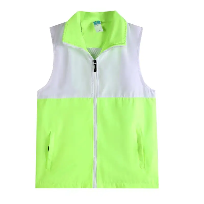 

customized LOGO new casual summer Joker young men's solid color matching compound sleeveless lapel zipper women vest top