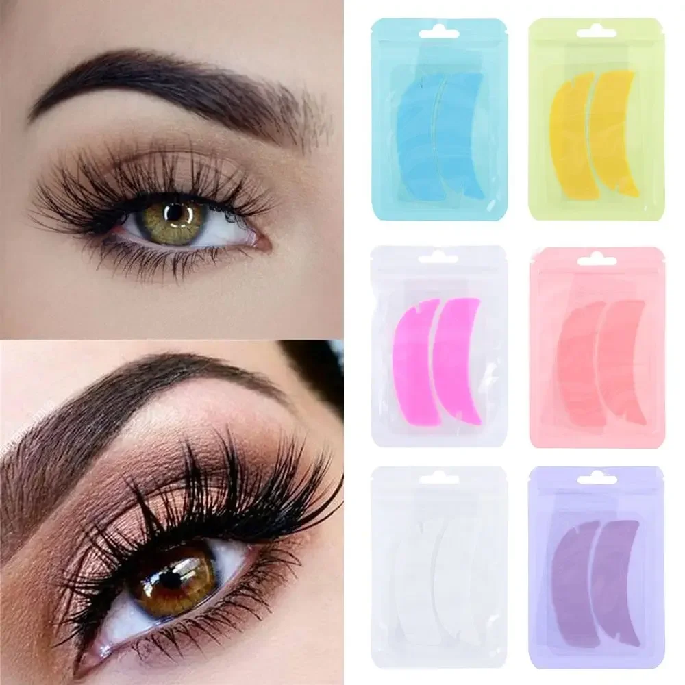 Coussinets pour les yeux réutilisables en Silicone, 1 paire, Extension de cils sous les yeux, patchs collants pour Extension de cils, outils de maquillage