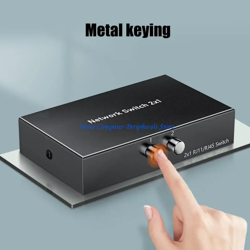 F68C RJ45 Networking Switching Selector 2 in 1 Out or 1 in 2 Out Ethernet Switching