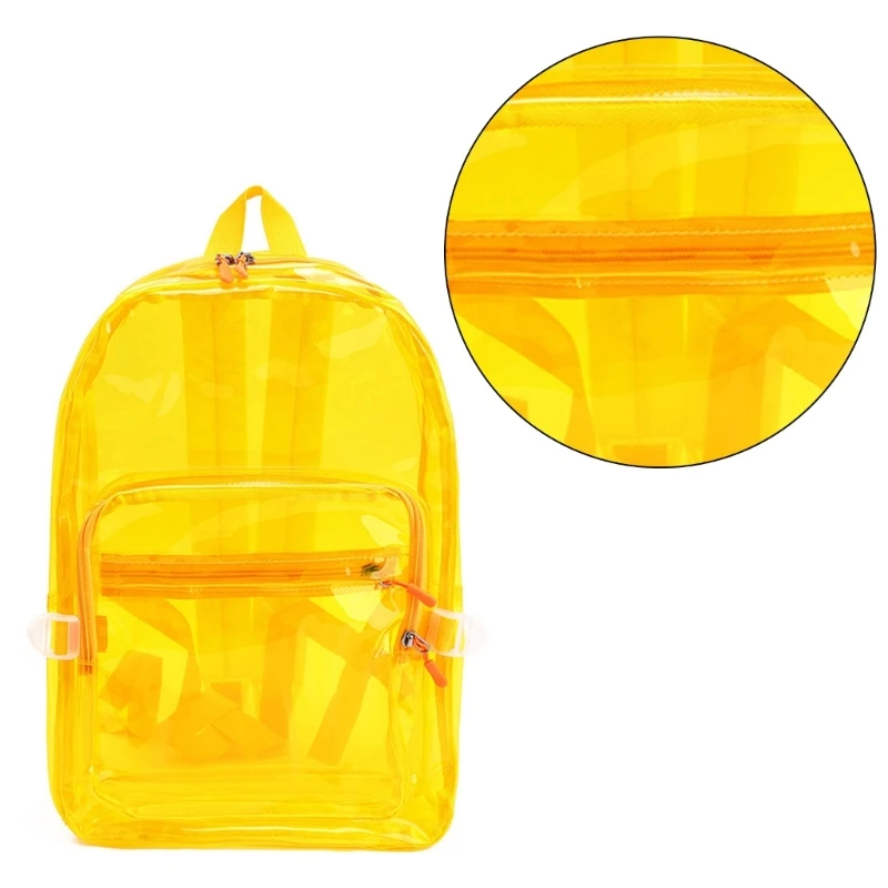 Mochila escolar práctica E74B, mochilas informales viaje transparentes PVC, mochila capacidad, mochilas para