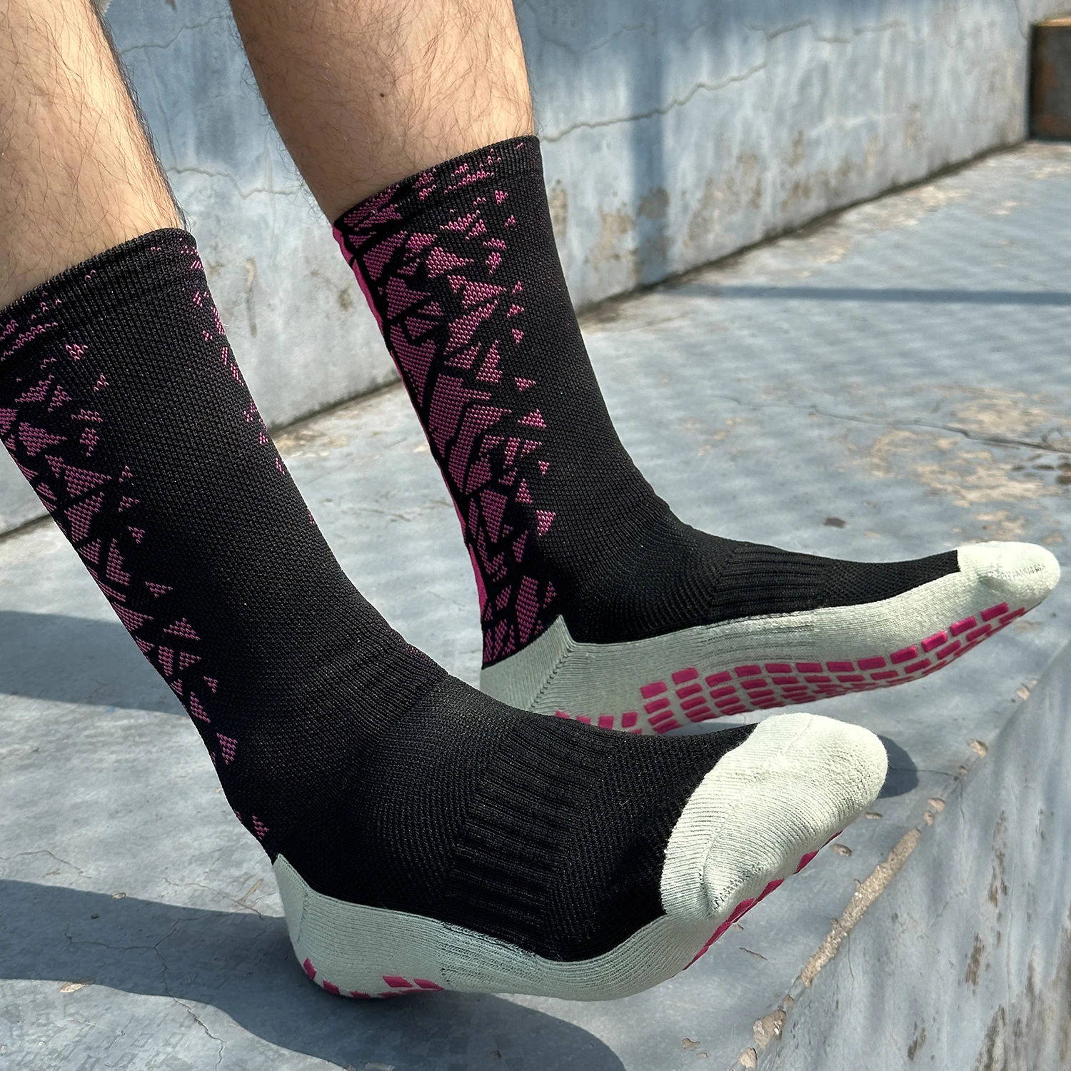 جوارب كرة قدم شبكية مانعة للإنزلاق ، نعل تهوية ، مرونة عالية ، تمارين وألعاب ، مجموعة 5 منصات ، شحن مجاني