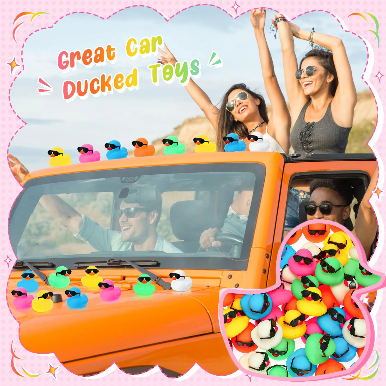 6/12/24P/48CS  Mini Rubber Ducks Duck Toys Mix Color Squeak and Float Ducks Toy for  Kids Party Birthday Supplies Rubber Duck