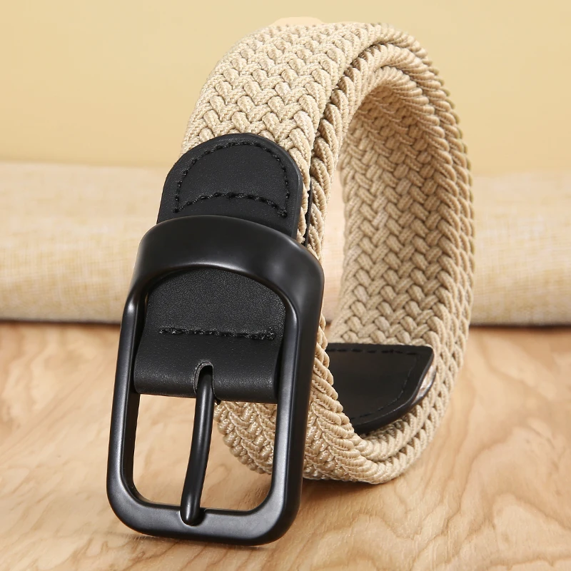 Non-hole Punch-free MEN'S AND WOMEN'S Woven Belt Elastic Stretch Canvas Belt Female Korean Style Versatile Student Pants Belt, image 10