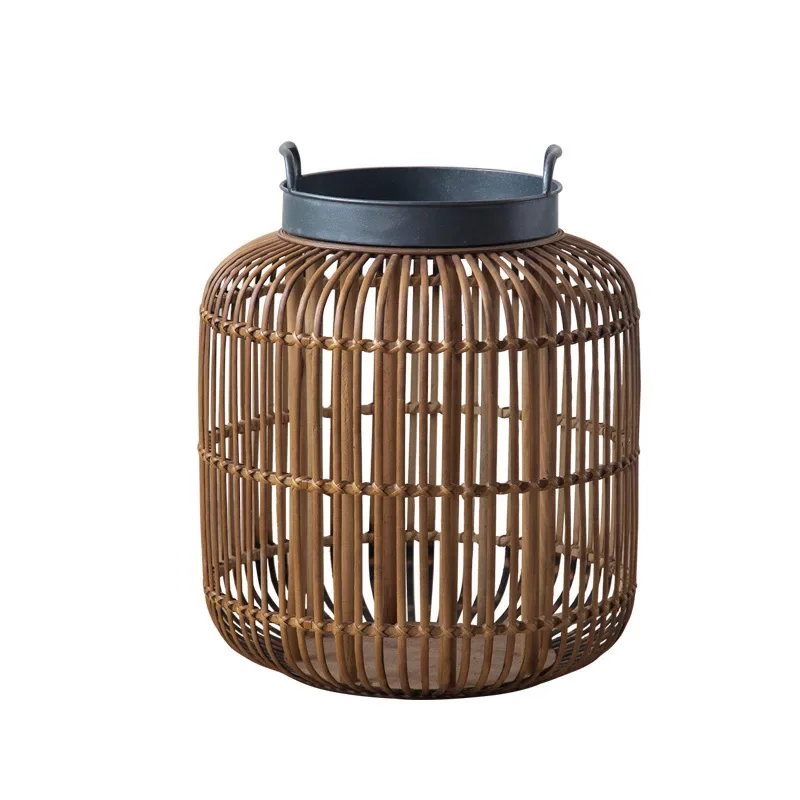 Nordic bamboo and rattan homestay coffee table, milk tea shop, coffee shop ins rattan corner table