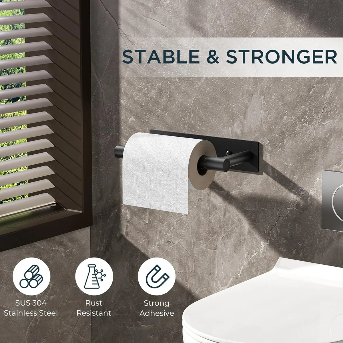 304 Stainless Steel Toilet Paper Holder Can be Non Punched Screw Punched Rotatable Toilet Paper Holder Wall Toilet Roll Paper