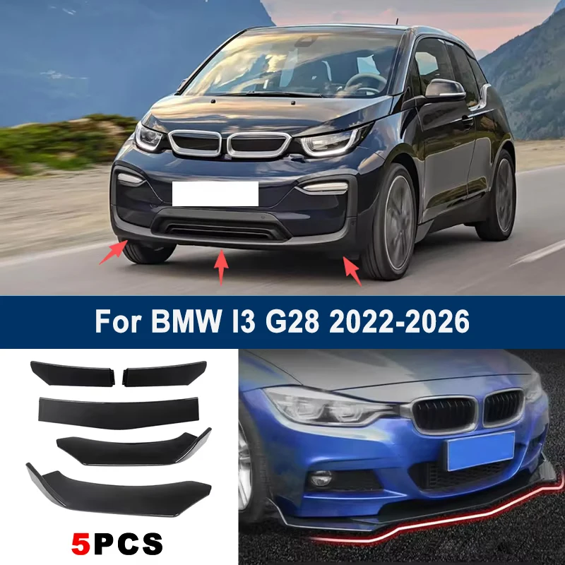 Adjustable 5Pcs Sectional Front Spoiler Lip For BMW I3 G28 2022-2026 Front Bumper Splitter Car Exterior Sport Body Kit