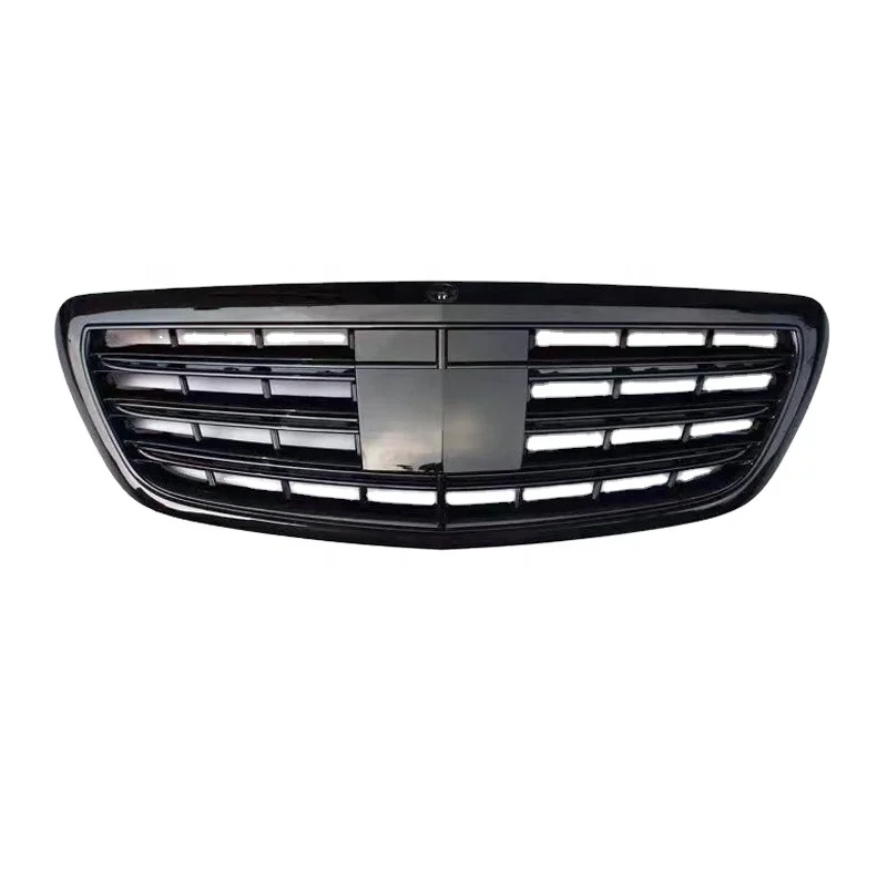 

car grille for S-class W222 modified AMG model bright black front face front air intake grille center net