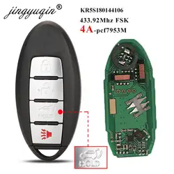 Jingyuqin-mando a distancia inteligente para coche, llave de 433MHz, 4A-PCF7953M, sin llave, para Nissan Rogue x-trail 2014, 2015, 2016, KR5S180144106, S180144106