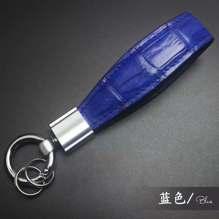 2023 New Luxury Crocodile Leather Colorful Car Keychains Genuine Leather Key Chain Fashion Key Ring 45