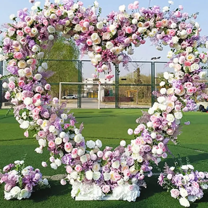 6,5 Fuß Party-Ballonbogen in Herzform, Blumen-Hochzeitsbogen, Fotohintergrund-Ständer, Herz-Hintergrund – Detail 5
