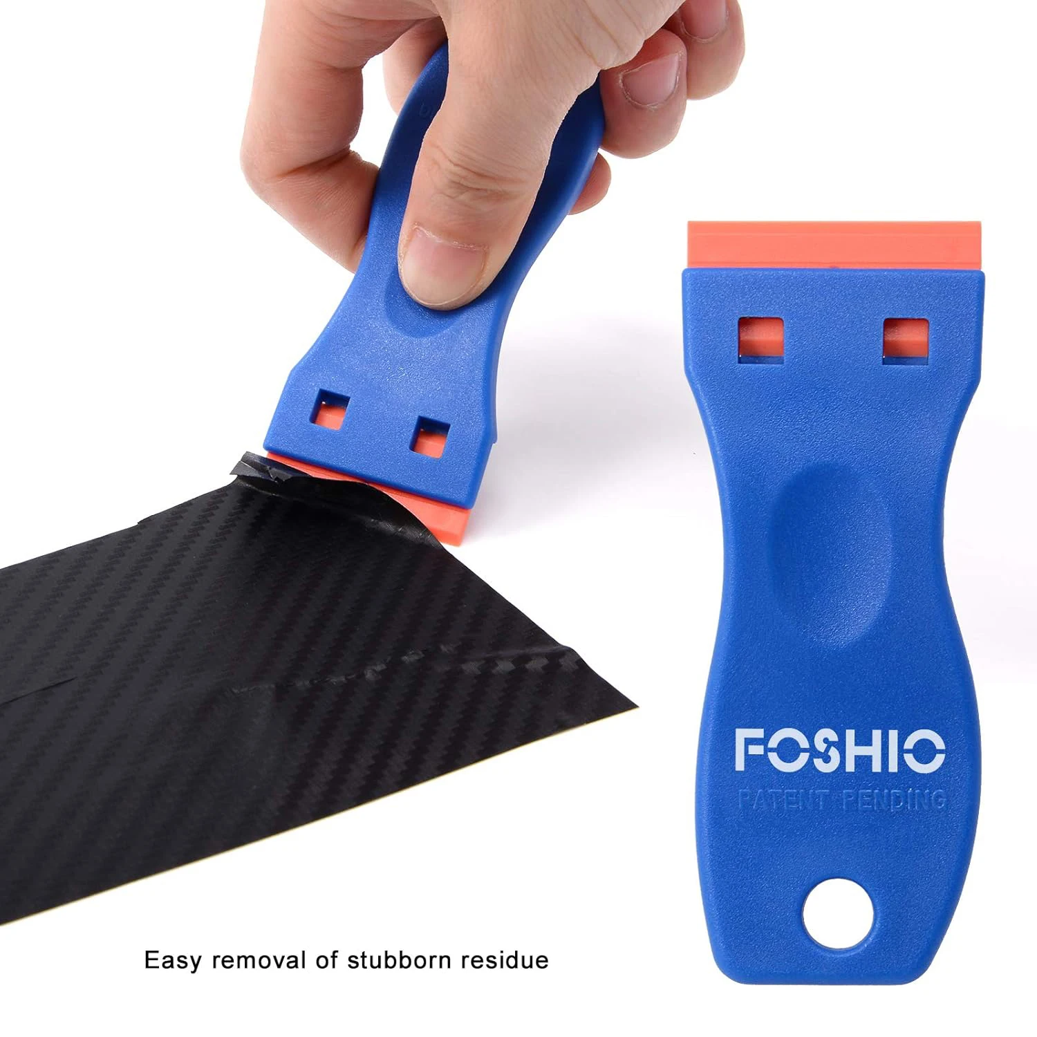 FOSHIO Plastic Scraper With 1.5-Inch Double Edged Razor Blade Car Window Glass Vinyl Sticker Label Removal Tool Kitchen Cleaning