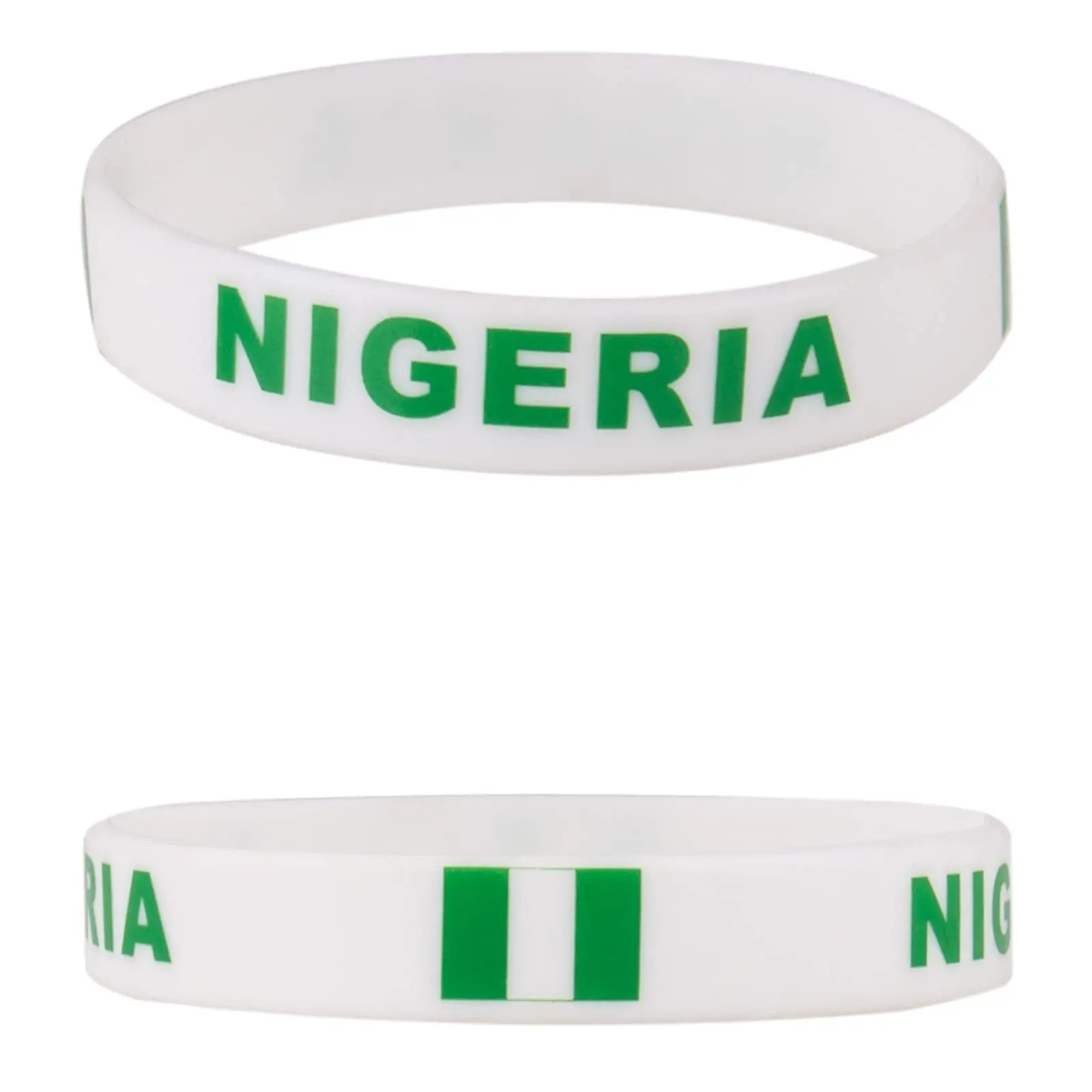 2pcs Nigeria Flag Silicone Bracelets Sports Game Wristbands Nigerian Wrist Strap for Men Women Rubber Band Fashion Accessories