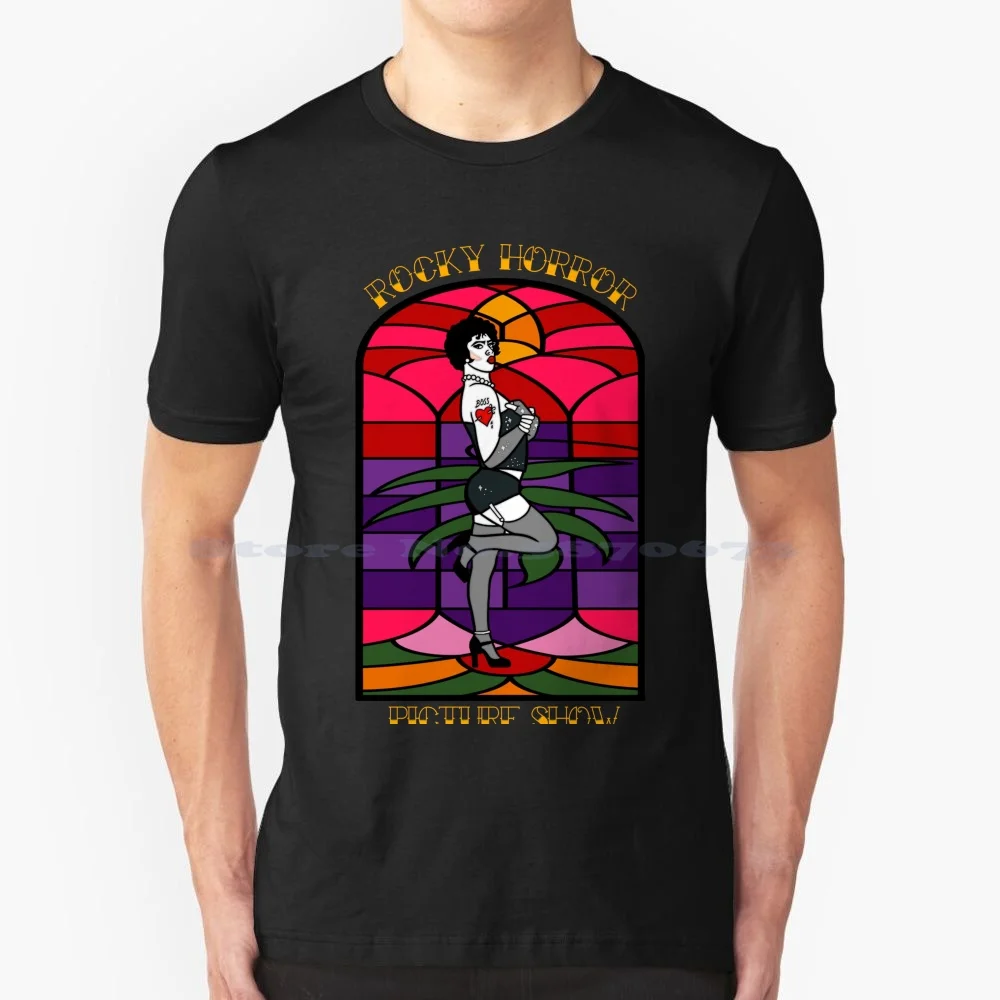 Stained Glass-The Rocky Horror Picture Show T Shirt 100% Cotton Tee The Rocky Horror Picture Show Dr Frank N Furter Tim Curry