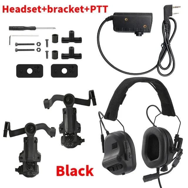 ARM VOLGENDE F10 Tactische Headset Jacht Schieten Ruisonderdrukkende Hoofdtelefoon met Beugels Fit voor Wendy M-LOK ARC Helm