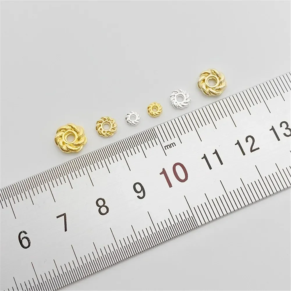 14K Gold-Color Thread Hot Wheel Bead Twist Spacer DIY Handmade Bracelet Necklace Jewelry Accessories