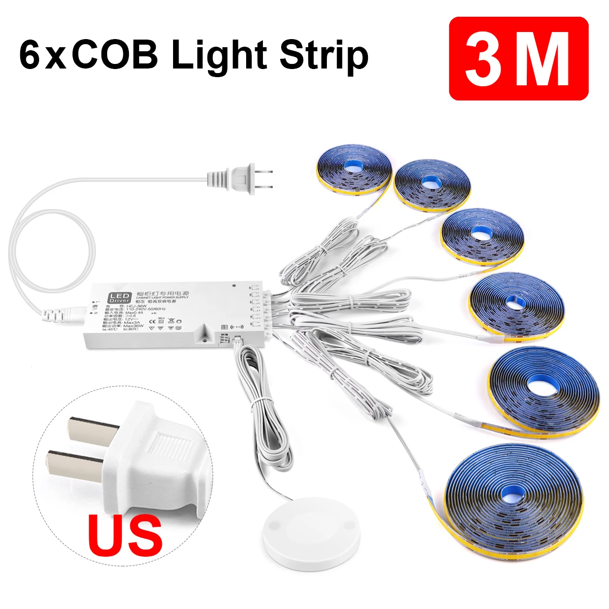 Smart Doordringbare Hout COB LED Strip Touch Sensor Licht 320 Leds/m Warm/Neutraal Wit Parallelle Verlichting Keuken achtergrondverlichting Verlichting - afbeelding 1