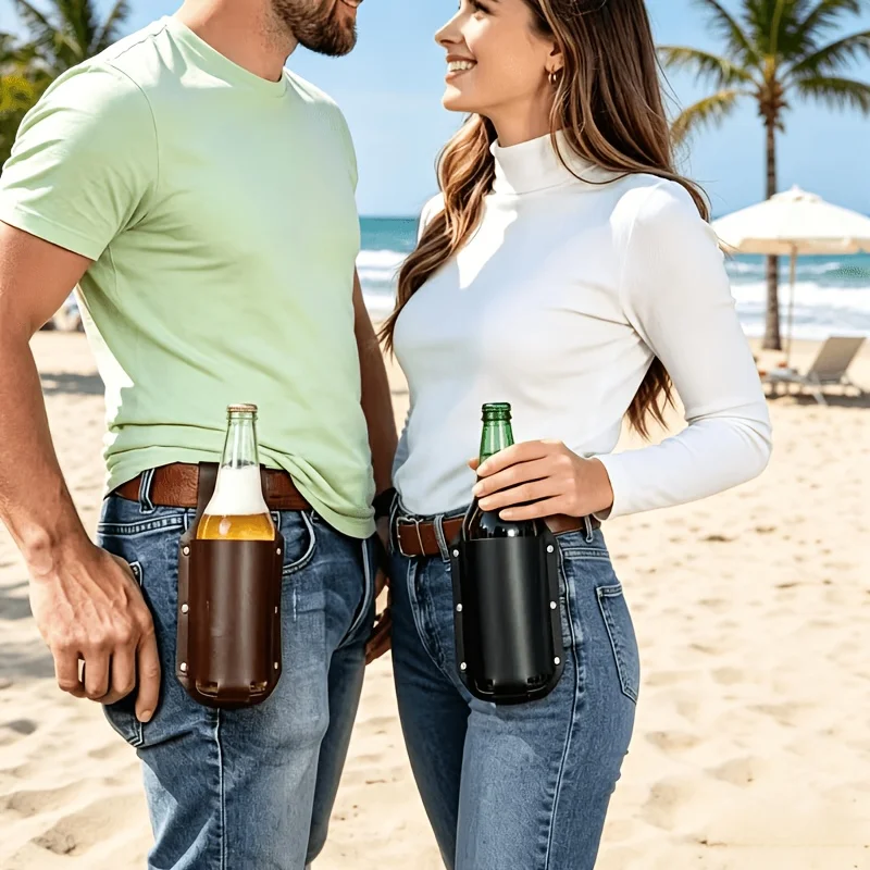 Waist Mounted Beer Bottle Holder Attached Beverage Can Sleeve Outdoor Hiking Cover Portable European Style Waist Organizer Pouch