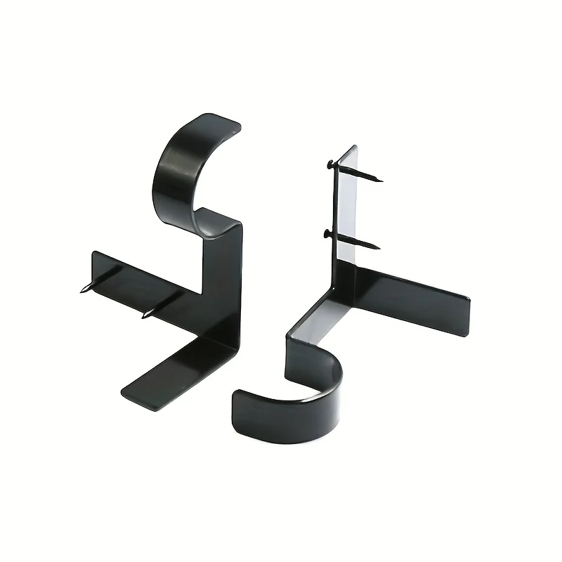

2pcs Heavy Duty Curtain Drapery Rod Brackets Home Single Hook Curtain Rod Support Holders Into Window Frame