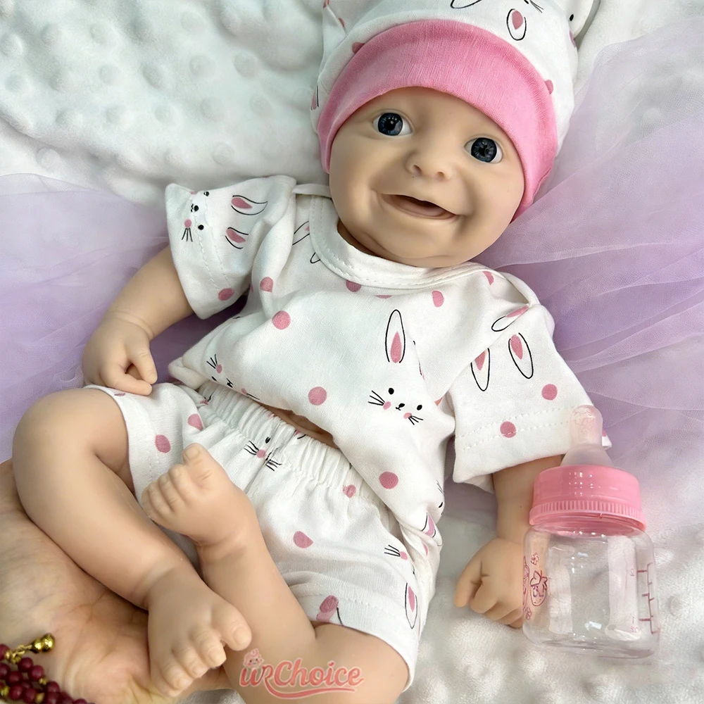 

42cm Lifelike Weighted Silicone Reborn Baby Girl Full Soft Body Handmade Doll Poseable Limbs Allow for Newborn Photographers