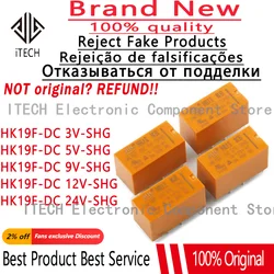 10pcs/lot Original HK19F -DC 3V 5V 6V 9V 12V 24VDC -SHG HK19F-12VDC-SHG 8PIN 2A 2 Open 2 Closed 4078 100% New Signal Relays