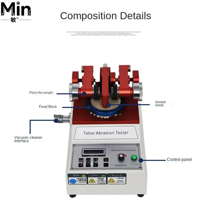 New Taber Abrasion Tester for Cloth Paper Coated Floor Leather Plastic Surface Wear Test