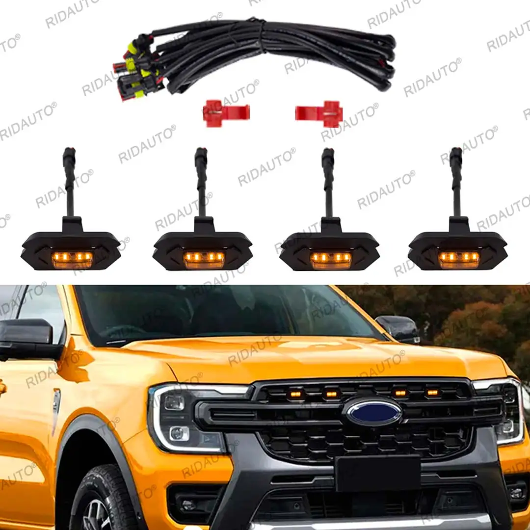 Amber LED Light Yellow Raptor Style Lamp Translucent Housing Fit For NEXT GEN FORD RANGER WILDTRAK Upgrades 2023 2024 Australia