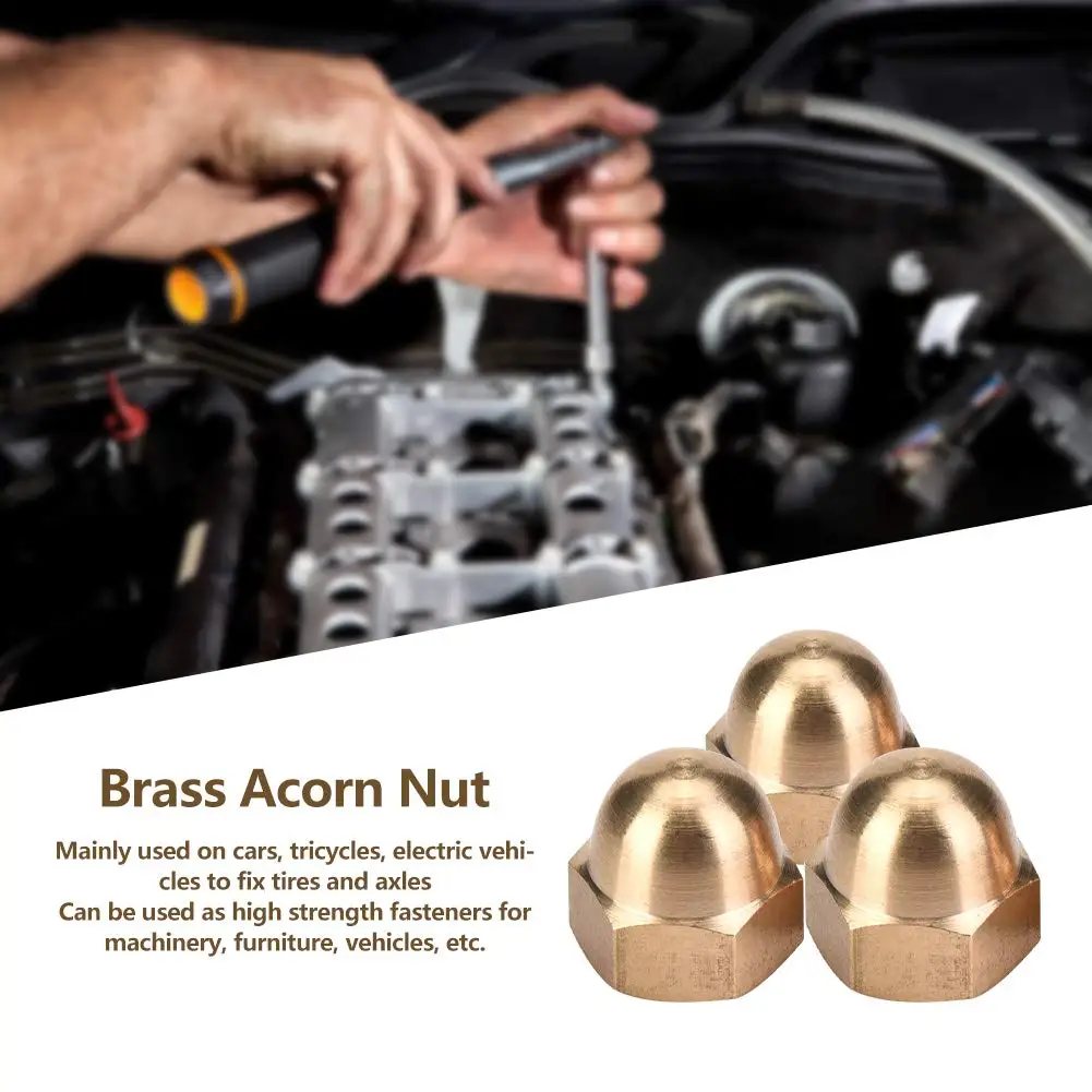 ZONSANTA Brass Acorn Nut M3 M4 M5 M6 M8 M10 M12 M14 M16 Cap Hex Nuts Decorative Dome Head Cover Semicircle DIN1587