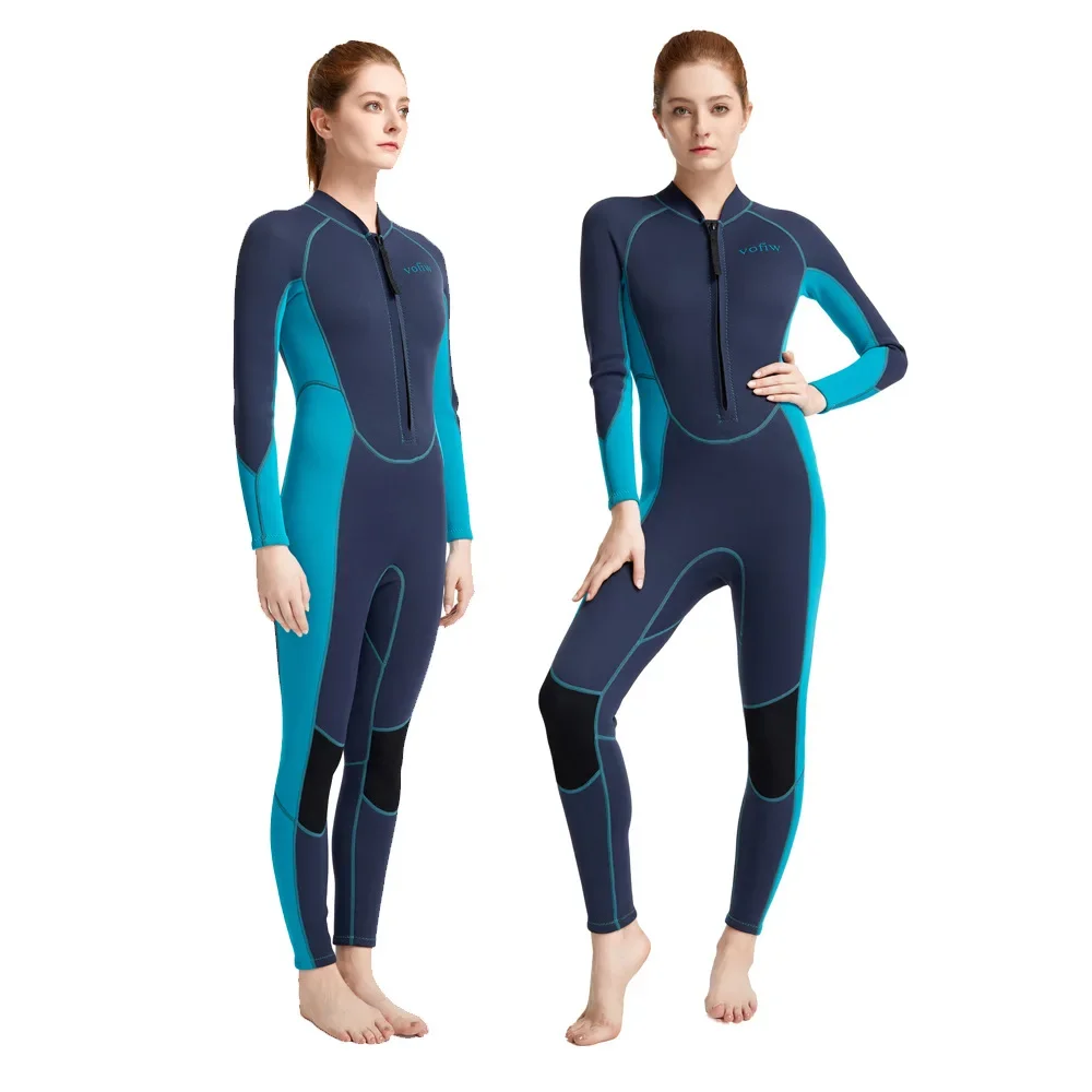 Women's Diving Suit 2MM Neoprene One Piece Wetsuit Ladies Cold Proof Warm Sunscreen Outdoor Anti-jellyfish Swimming Surfing Suit