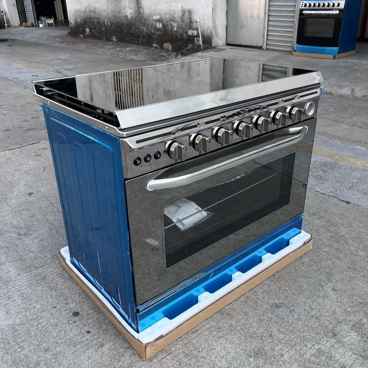 

Stainless Steel G as burner Oven Combo 4 5 6 Heads Stove Ga s Furnace Household Freestanding Cooker