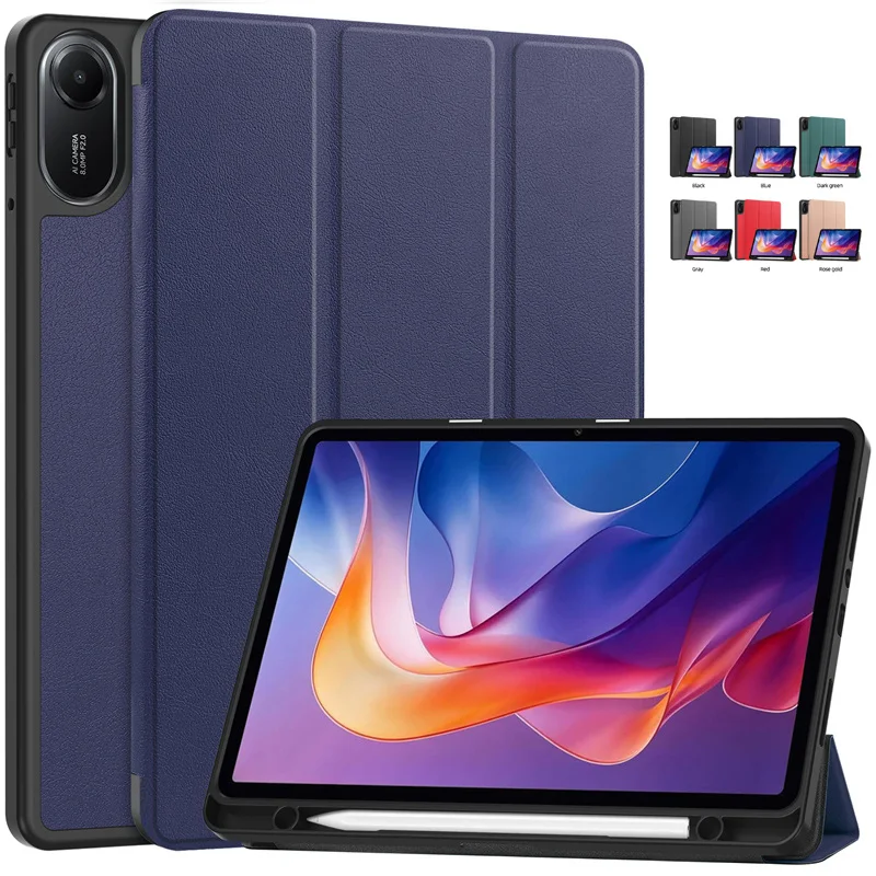 

Чехол для Xiaomi Redmi Pad 2, чехол с держателем для карандашей, магнитная кожа, ТПУ, складная подставка, умный чехол для Funda Redmi Pad 2, чехол 2025