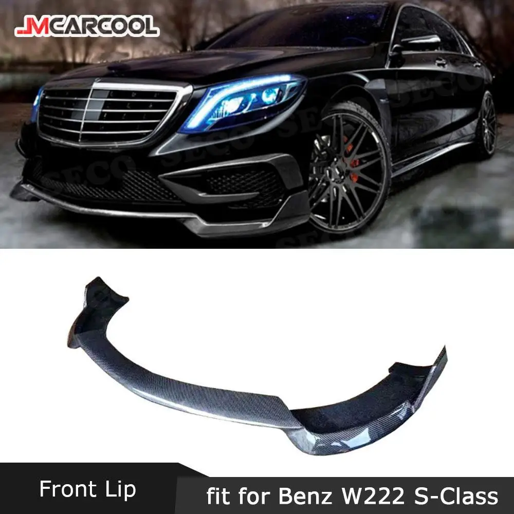 

JMCARCOOL For Mercedes Benz S Class W222 S63 S65 2014-2017 Carbon Fiber Front Lip Spoiler FogLamp Eyelid Trims Car styling