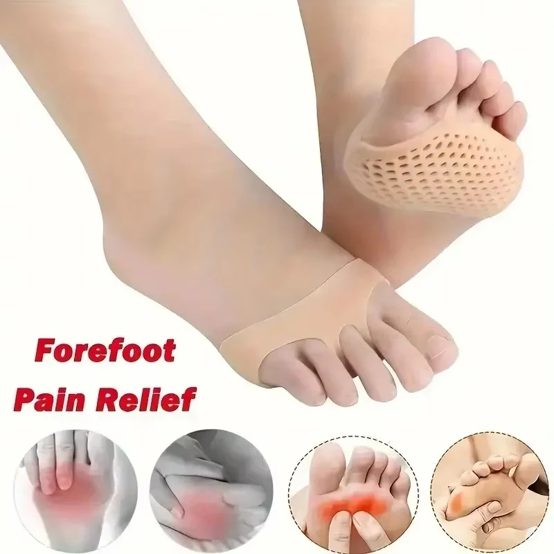 2/6 stücke Silikon Mittelfuß Pads Toe Separator Schmerzen Relief Fuß Pads Orthesen Fuß Massage Einlegesohlen Vorfuß Socken Fuß Pflege werkzeug – Detail 3