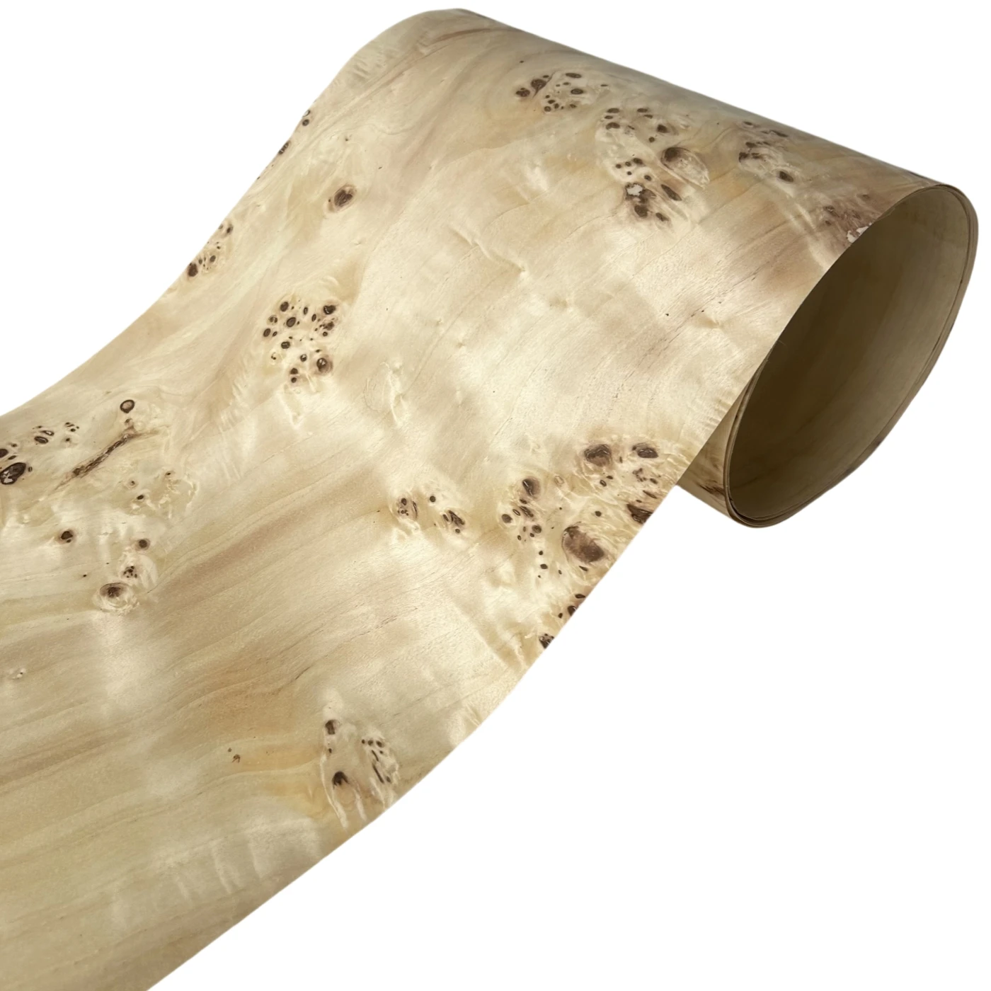 20*240cm Natural Poplar Burl Wood Veneer Sheet, Wooden Veneer Craft for Restoration of Furniture, Tabletops and Stereo Speakers