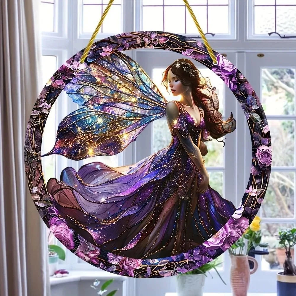 Decorative Wall Hanging Fairy Sun Catcher Bohemian Style Colorful Window Hanging Elf Fairy Window Art Sunshine Catcher Window