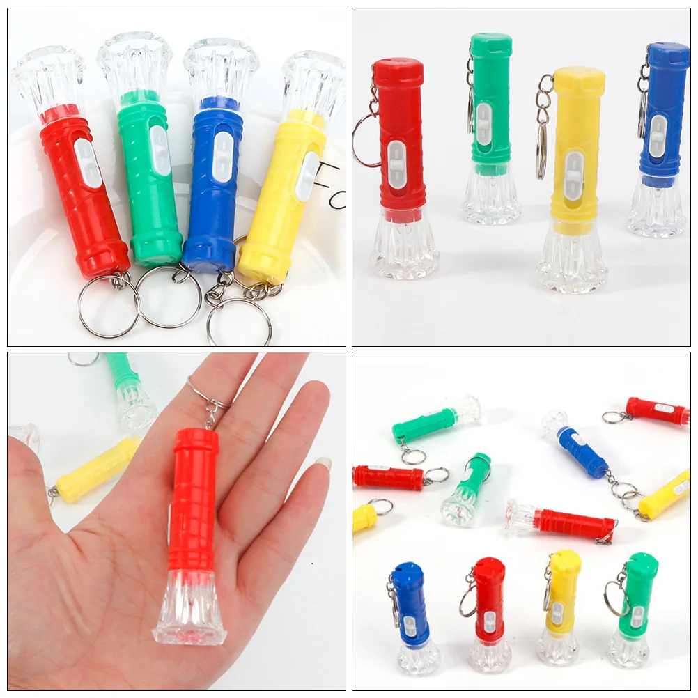 20 Pcs Flashlight Keychain Rechargeable Glowing Pendant Decorate Hanging Plastic Mini LED Toddler Torch