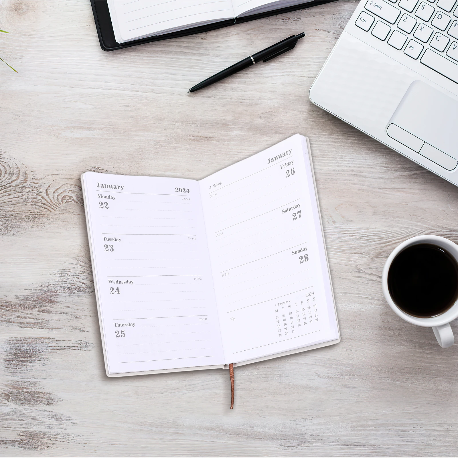 

Time Management Daily Planner Notepad Schedule Notebook Paper Brown Portable Office Travel Diary