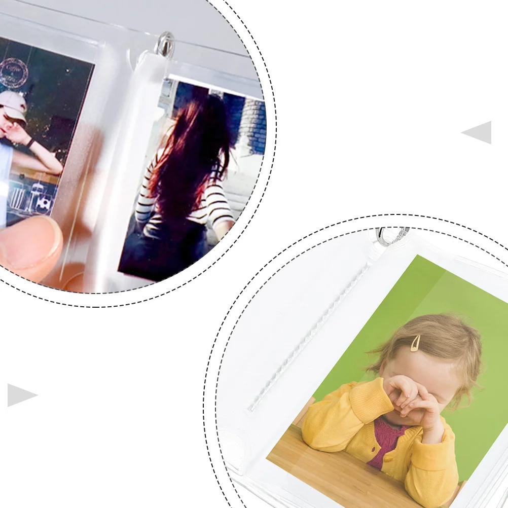 

2Pcs Pocket Picture Album Keychain Small Clear Card Mini Photo Frame Key Ring Decorative Pocket Photo Album Keychain