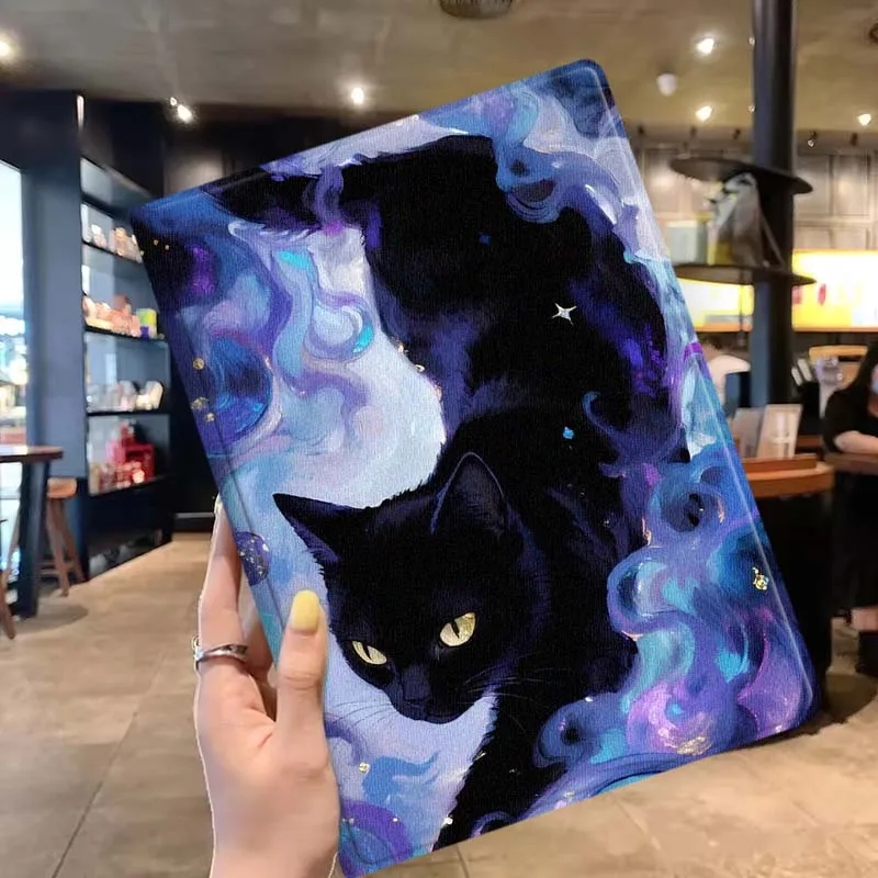 Cartoon Black Cat Nebula Soft For Lenovo Xiaoxin Pad Pro Tab P12 P11 11 11.2 11.5 10.6 inch K10 M10 Plus Tablet Case