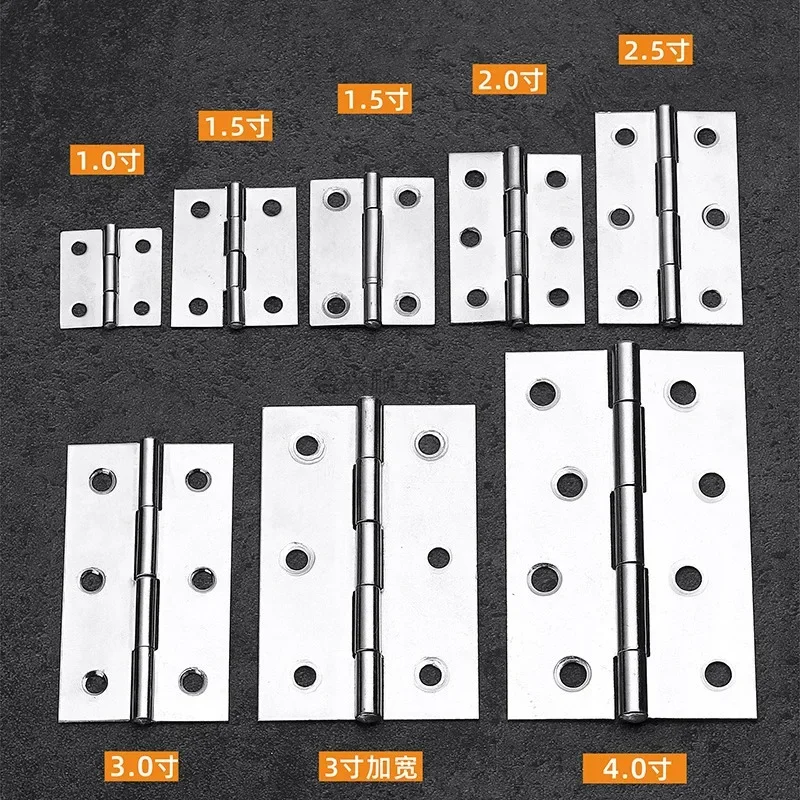 2PCS Stainless steel flat hinge wooden box luggage mini hinge cabinet doors and windows small hinges