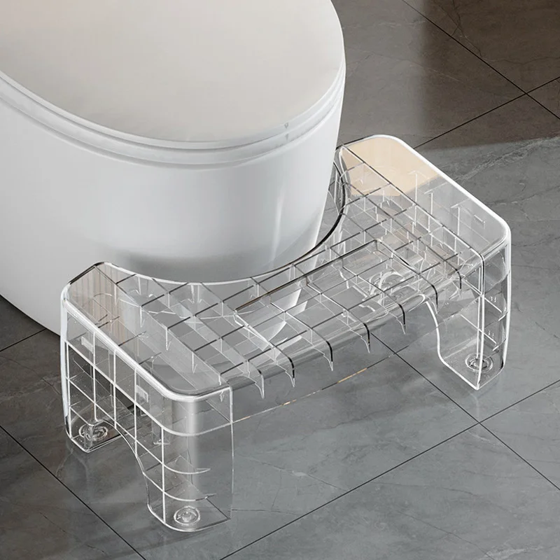 Portable Home Bathroom Adult  Transparent Plastic Stool Squatting Potty Toilet Foot Furniture Seat Tools Pregnant Women  Elderly