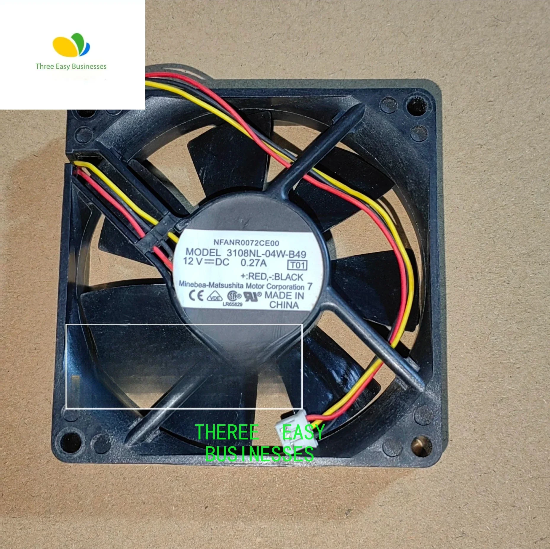 

Original 3108NL-04W-B49 12V 0.27A 8020 three wire cooling fan