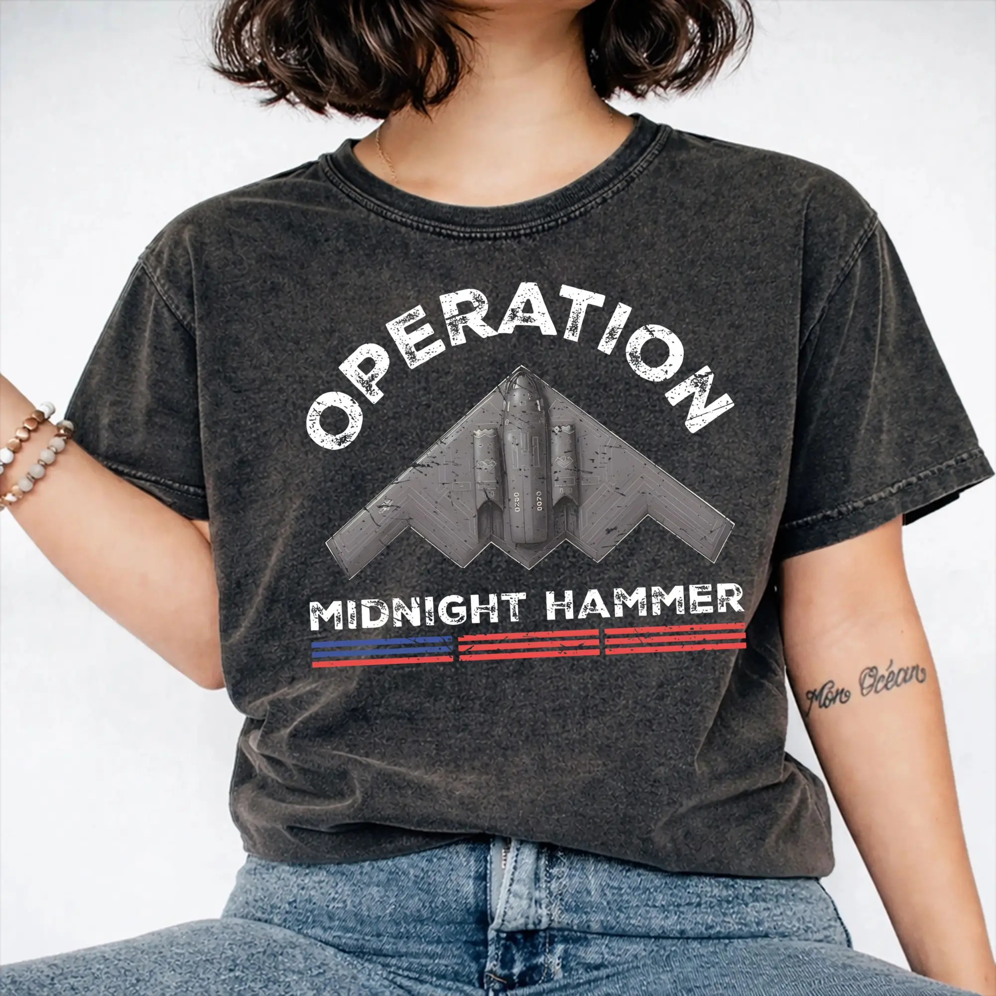 Operation Midnight Hammer  Washed T Shirts Streetwear Hip Hop Retro T-Shirt  Tee Shirt Men Women Cotton Oversize