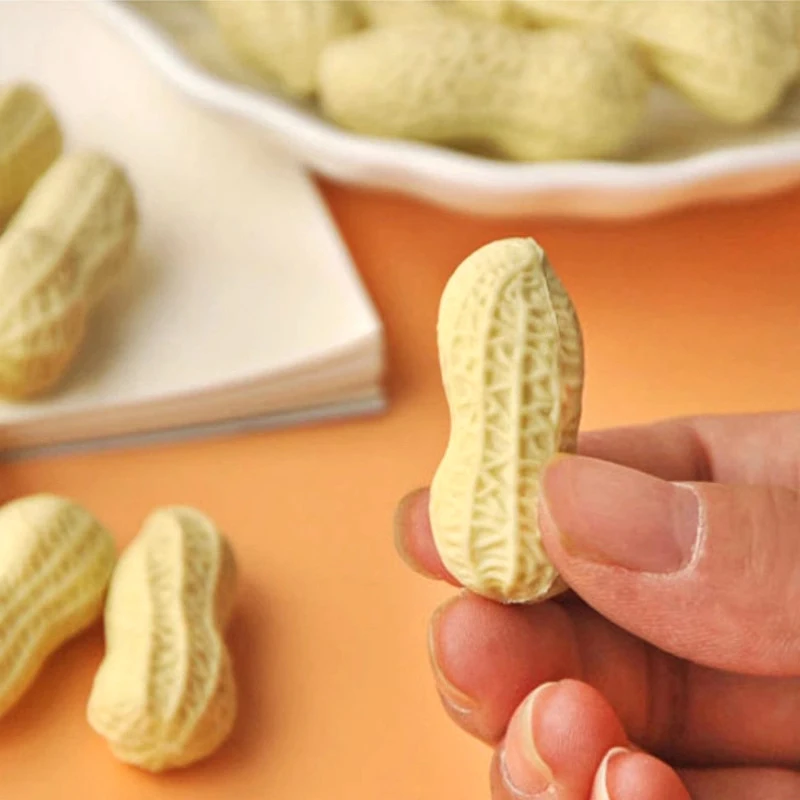 창의적인 재미있는 음식 모양 지우개, 귀여운 시뮬레이션 땅콩 연필 지우개, 문구류 학교 용품, 어린이 학생 선물, 2 개