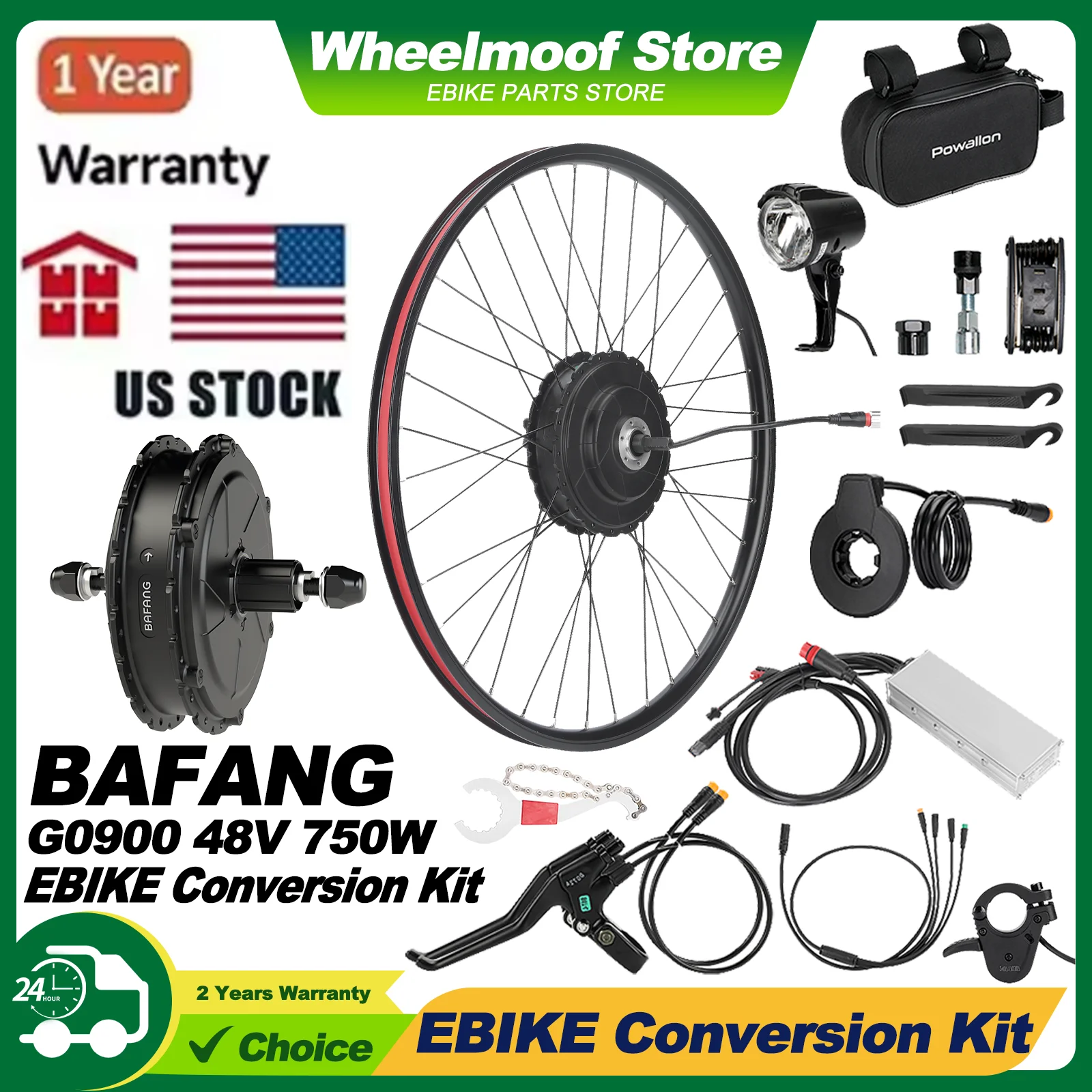 

BAFANG 750W EBIKE Conversion Kit with Battery - Upgrade Your Regular Bicycle to Electric Bike with Peak 1300W Rear Hub Motor
