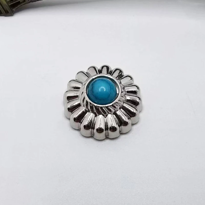 10 Stück Retro-Blumennieten, Chrysanthemen-Abzeichen, dekorative Metallknöpfe mit Schraubverschluss, Schnallen für DIY-Taschen und Kleidungszubehör – Detail 10